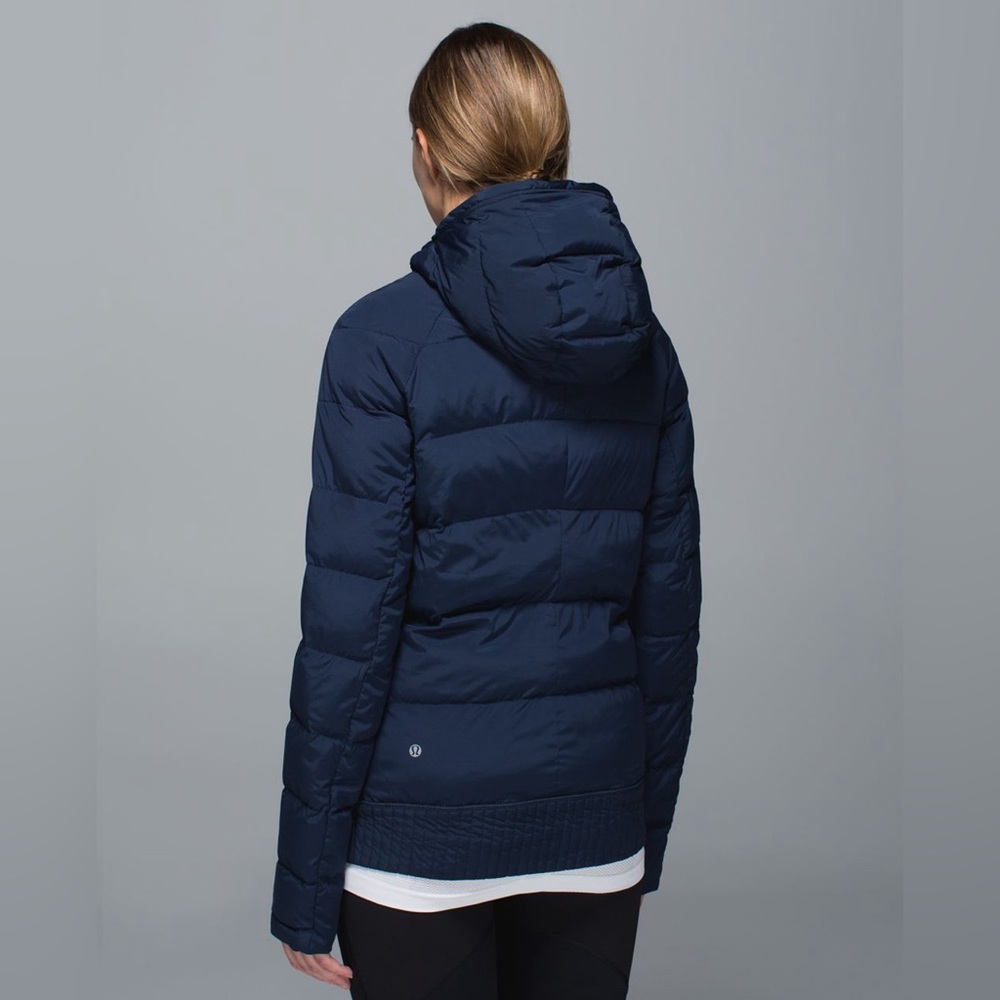 Lululemon Fluffed Up Pullover Jacket Navy Blue Goose Fill Down Coat Womens 4 - Picture 2 of 8